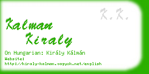 kalman kiraly business card